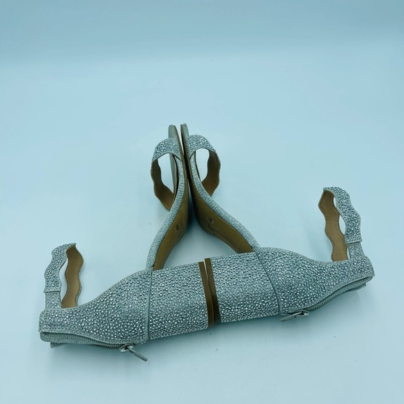 INC International Concepts Womens Hadwin2 Bejeweled Silver Dazzled Open Toe - Picture 5 of 5